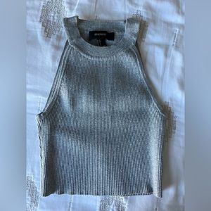Forever21 Cropped Grey Ribbed Tank, Size Small